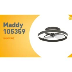 Plafondventilator zwart 50cm incl. LED dimbaar met afstandsbediening - Maddy