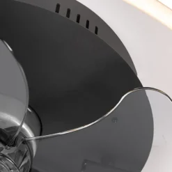 Plafondventilator zwart 50cm incl. LED dimbaar met afstandsbediening - Maddy