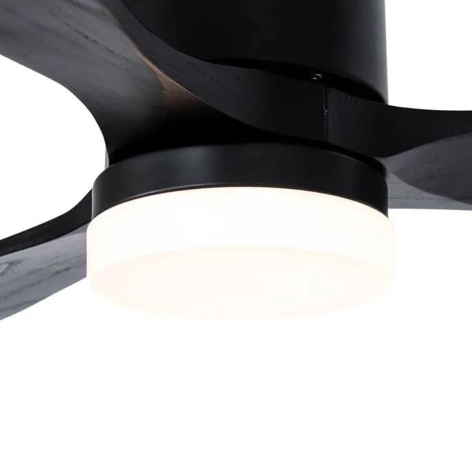 Plafondventilator zwart 132cm incl. LED dimbaar met afstandsbediening - Sofia