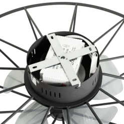 Plafondventilator zwart 62cm incl. LED dimbaar met afstandsbediening - Yaran