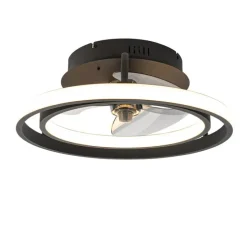 Plafondventilator zwart 46.5cm incl. LED met afstandsbediening - Kees