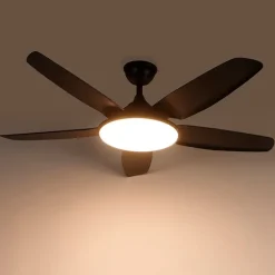 Plafondventilator zwart 130cm incl. LED dimbaar met afstandsbediening - Vifte