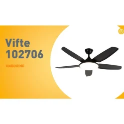 Plafondventilator zwart 130cm incl. LED dimbaar met afstandsbediening - Vifte