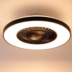 Plafondventilator zwart met ster effect 60cm incl. LED dimbaar met afstandsbediening - Climo