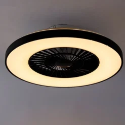 Plafondventilator zwart met ster effect 60cm incl. LED dimbaar met afstandsbediening - Climo