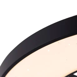 Plafondventilator zwart met ster effect 60cm incl. LED dimbaar met afstandsbediening - Climo