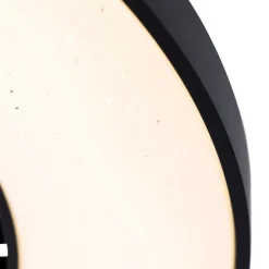 Plafondventilator zwart met ster effect 60cm incl. LED dimbaar met afstandsbediening - Climo