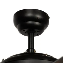 Plafondventilator zwart met hout print 107.5cm met trekschakelaar - Mistral Johanna