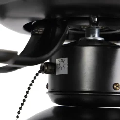 Plafondventilator zwart met beige 130cm met trekschakelaar - Mistral Magna