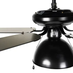 Plafondventilator zwart met beige 130cm met trekschakelaar - Mistral Magna