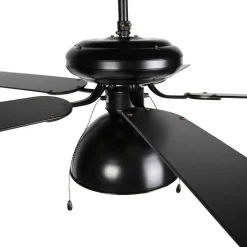 Plafondventilator zwart met beige 130cm met trekschakelaar - Mistral Magna