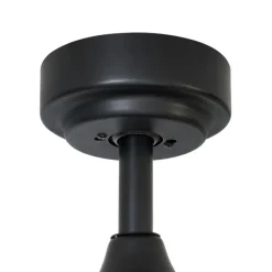 Plafondventilator zwart met hout print 132cm incl. LED dimbaar met afstandsbediening - Joly