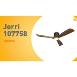 Plafondventilator zwart met hout 131.5cm incl. LED dimbaar met afstandsbediening - Jerri