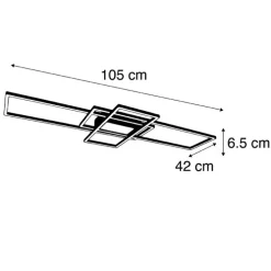 Plafonnière antraciet incl. LED, afstandsbediening - Riha