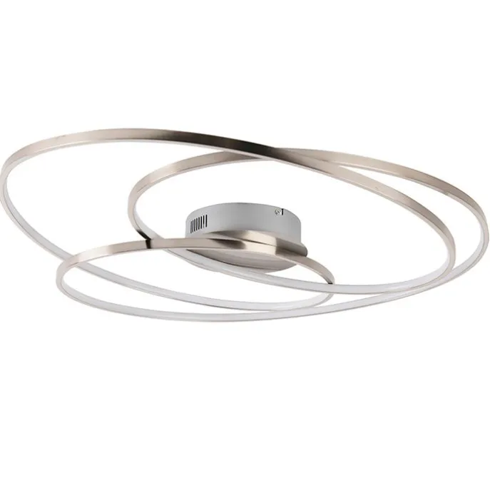 Plafonnière staal 80 cm incl. LED 3-staps dimbaar - Rowin