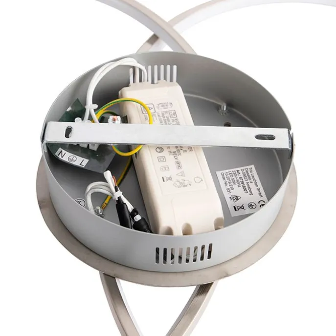 Plafonnière staal 80 cm incl. LED 3-staps dimbaar - Rowin