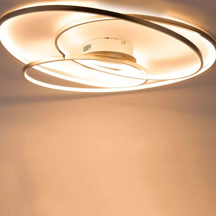 Plafonnière staal 80 cm incl. LED 3-staps dimbaar - Rowin