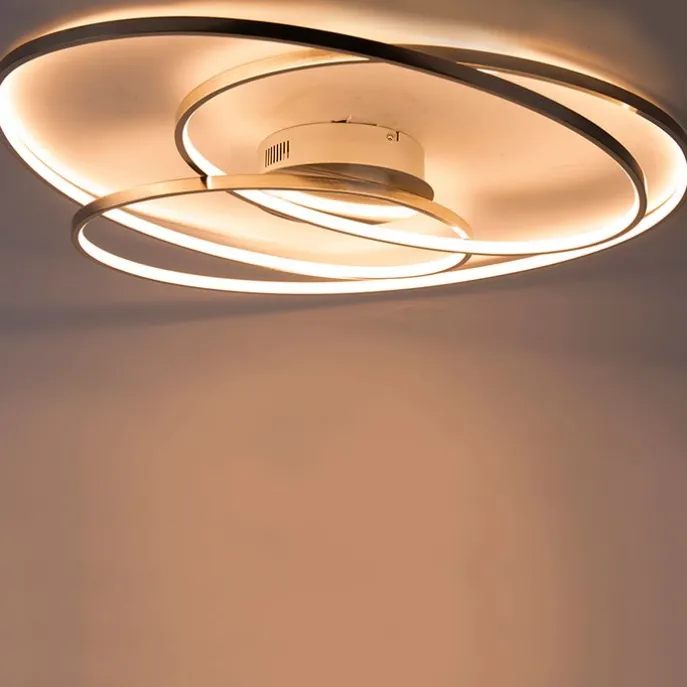 Plafonnière staal 80 cm incl. LED 3-staps dimbaar - Rowin