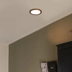 Plafonnière zwart 22,5 cm rond incl. LED 3-staps dimbaar - Steve