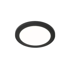 Plafonnière zwart 22,5 cm rond incl. LED 3-staps dimbaar - Steve