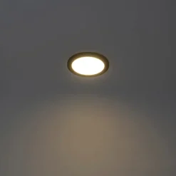 Plafonnière zwart 22,5 cm rond incl. LED 3-staps dimbaar - Steve