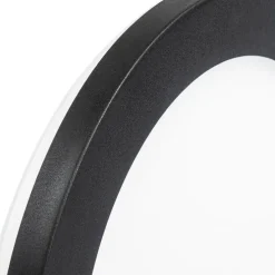 Plafonnière zwart 22,5 cm rond incl. LED 3-staps dimbaar - Steve