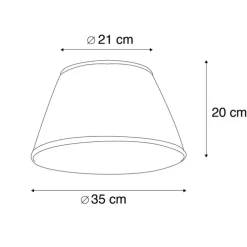 Plisse lampenkap wit rond schuin 35/21/20