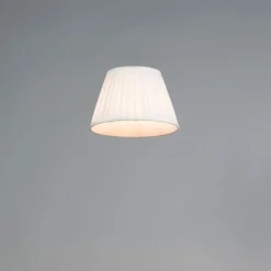 Plisse lampenkap wit rond schuin 25/15/16,5