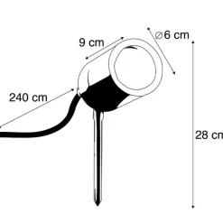 Prikspot antraciet verstelbaar IP44 - Solo