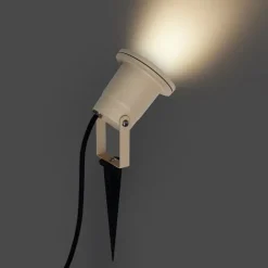 Prikspot beige GU10 50mm verstelbaar IP65 incl. snoer en stekker - Basic