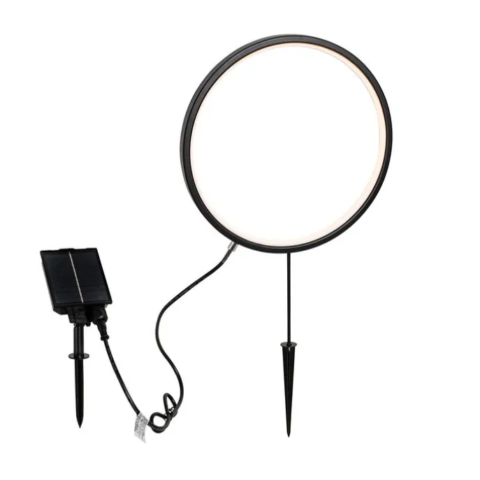 Prikspot zwart 60 cm incl. LED oplaadbaar en solar IP65 - Adalind