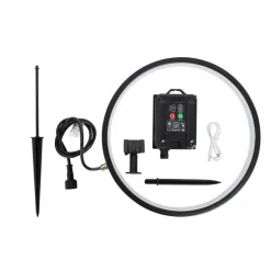 Prikspot zwart 60 cm incl. LED oplaadbaar en solar IP65 - Adalind