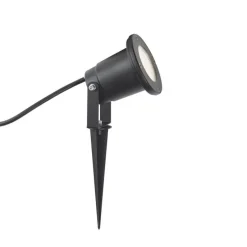 Prikspot zwart incl. LED verstelbaar IP65 met snoer en stekker - Basic