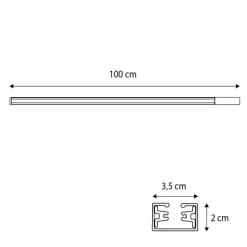 Rail 1 meter zwart voor 1-fase rail - Iconic