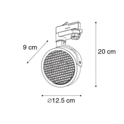 Railspot zwart voor 3-fase rail GU10 111mm - 3-Phase Master Honey