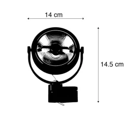 Railspot zwart voor 3-fase rail GU10 111cm - 3-Phase Expert