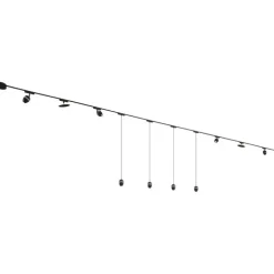 Railsysteem met 10 lampen zwart 1-fase - Magnetic Eggy Puk