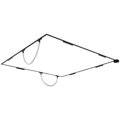 Railsysteem met 6 plafondlampen en 2 hanglampen zwart 1-fase - Magnetic Marra Tautau