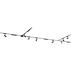 Railsysteem met 8 spots en 4 plafondlampen zwart 1-fase - Magnetic Gert Puntua