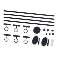 Railsysteem met 6 spots en 2 plafondlampen zwart 1-fase - Magnetic Lance Puk