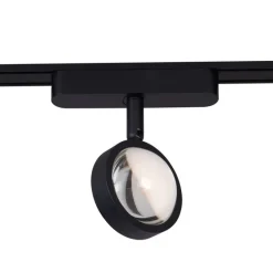 Railsysteem met 6 spots en 2 plafondlampen zwart 1-fase - Magnetic Lance Puk