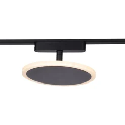 Railsysteem met 6 spots en 2 plafondlampen zwart 1-fase - Magnetic Lance Puk