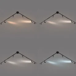 Railsysteem met 6 spots en 2 plafondlampen zwart 1-fase - Magnetic Gert Puntua