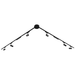 Railsysteem met 6 spots en 2 plafondlampen zwart 1-fase - Magnetic Gert Puntua