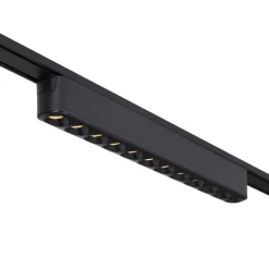 Railsysteem met 6 spots en 2 plafondlampen zwart 1-fase - Magnetic Gert Puntua