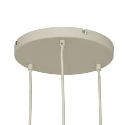 Retro hanglamp beige met mat glas 3-lichts - Fedde