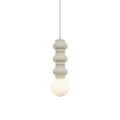 Retro hanglamp beige met mat glas - Fedde