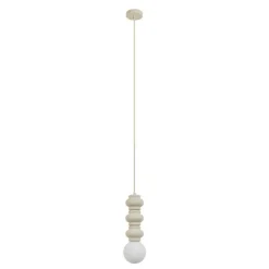 Retro hanglamp beige met mat glas - Fedde