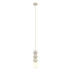 Retro hanglamp beige met mat glas - Fedde