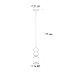 Retro hanglamp beige met mat glas - Fedde